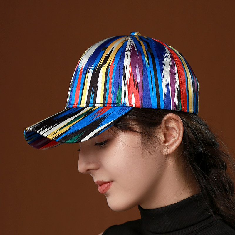 帽子女夏新款艾德莱斯棒球帽新疆维吾尔族民族风鸭舌帽防晒太阳帽