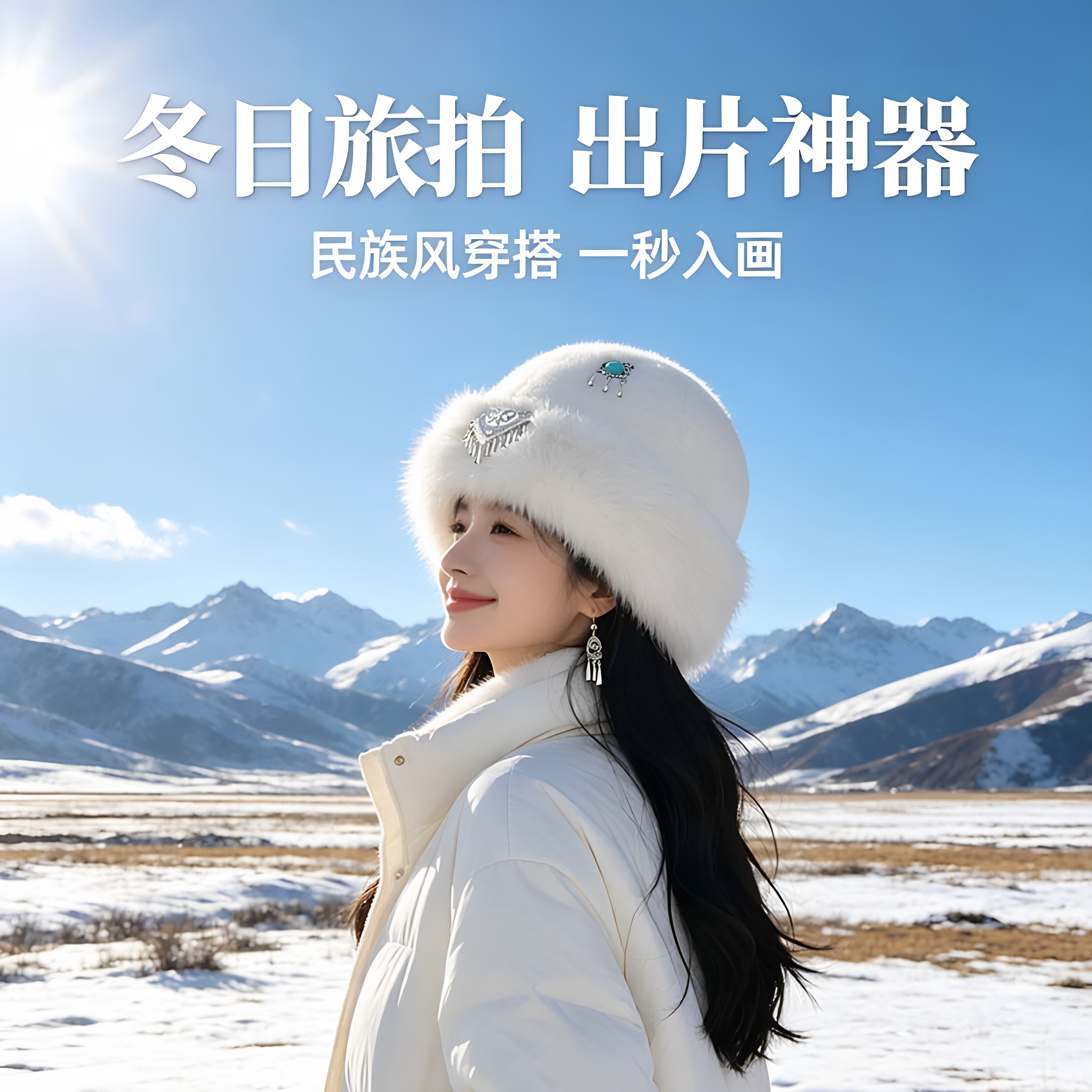 新疆哈萨克族风毛绒护耳渔夫帽