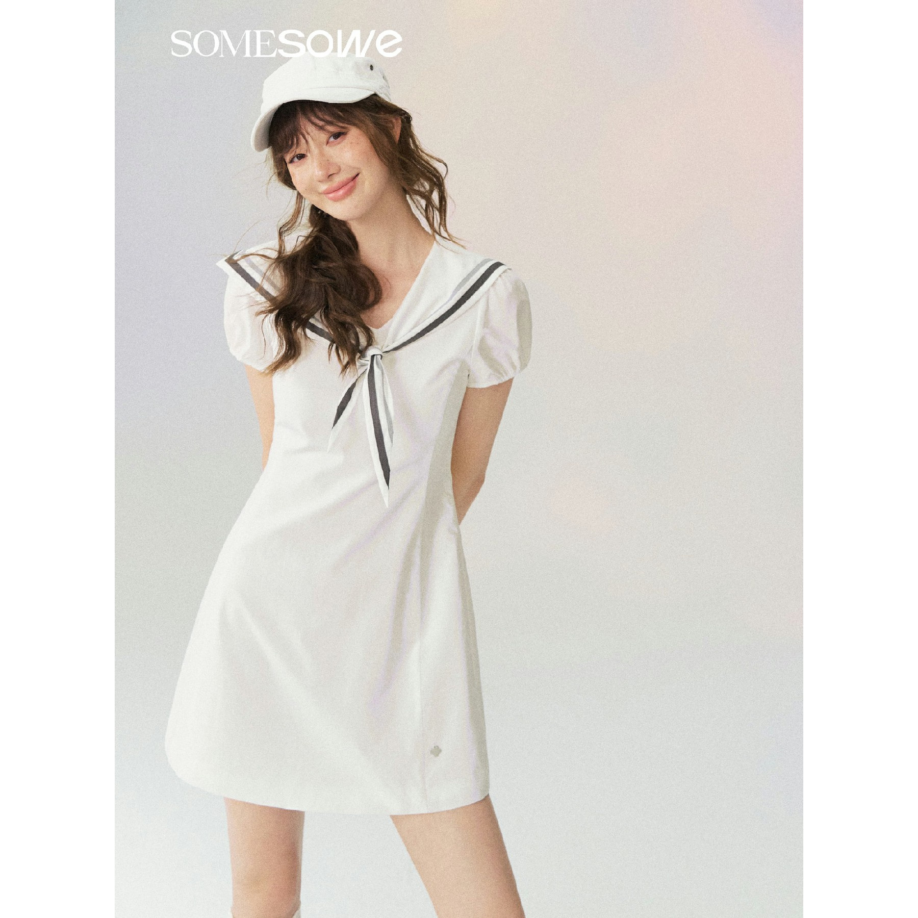 SOMESOWE官方授权 航海日记短袖连衣裙收腰显瘦甜美减龄短裙女夏图片
