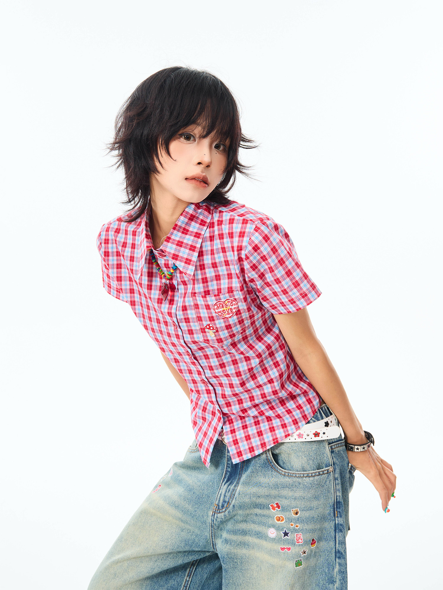 MIKYO American Retro Plaid Crop Top: Your Sweet & Spicy Summer Must-Have! - Product image 5