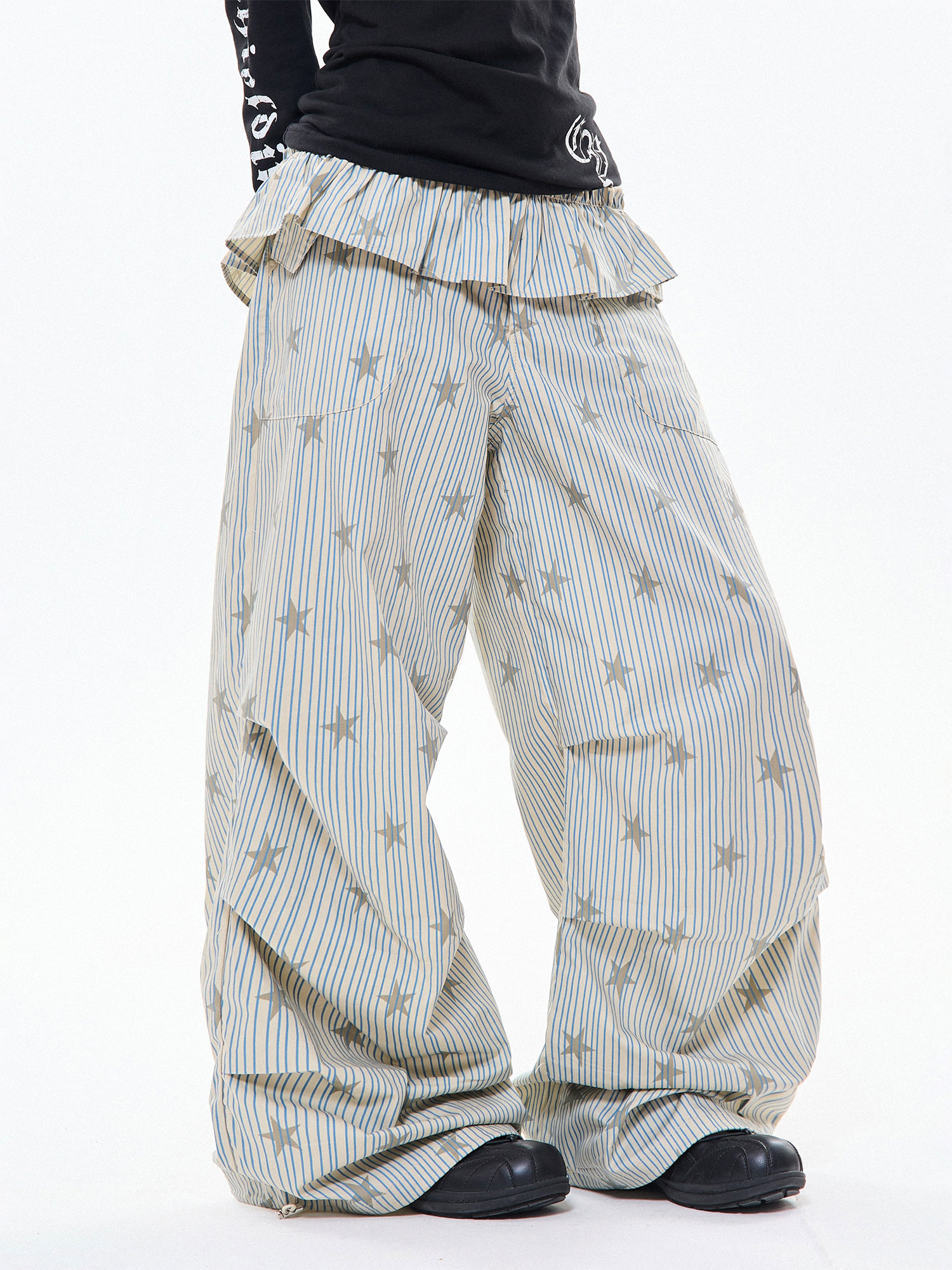 MIKYO Retro Star & Stripe Wide-Leg Pants: Your Next Obsession - Product image 2