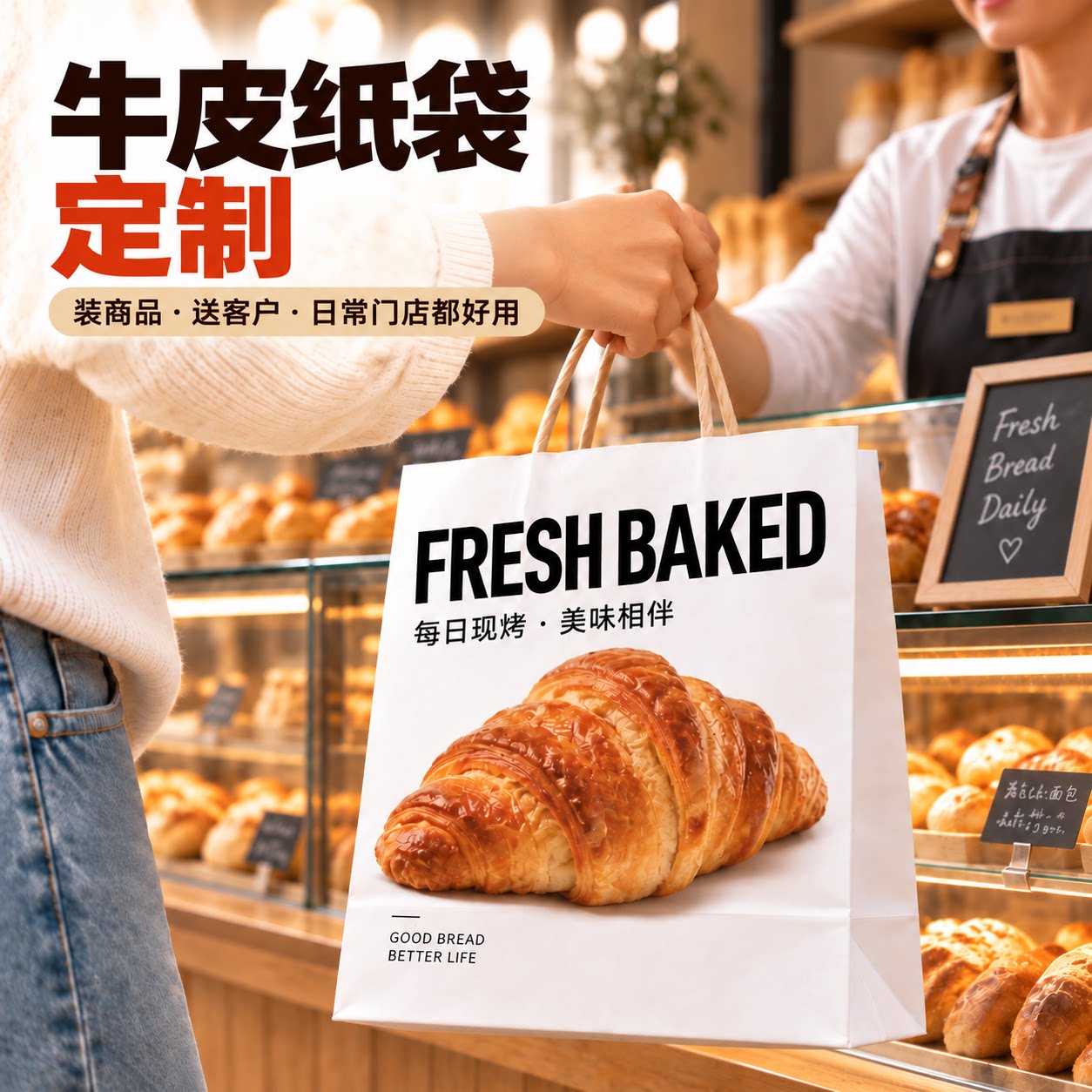 牛皮纸袋定制门店烘焙手提袋logo伴手礼袋礼品袋包装纸袋设计制作