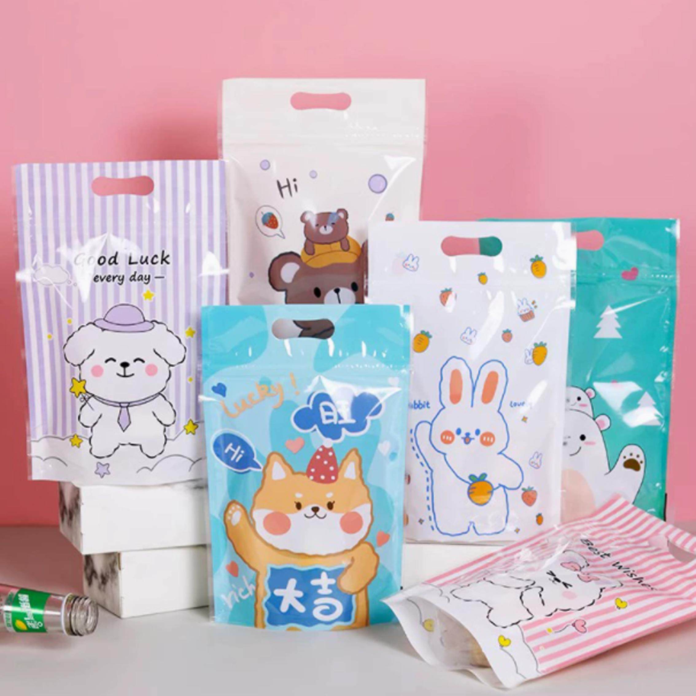 卡通自封手提雪花酥牛轧糖包装袋糖果曲奇饼干袋儿童零食食品袋子