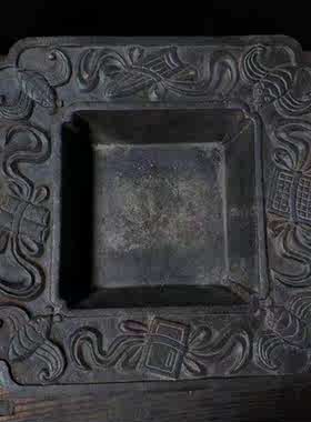 老铁火盆炭火炉取暖炉乾隆三十五年制四方老铁盆影视道具收藏佳品