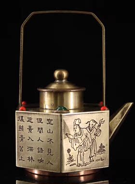 仿古风纯铜人物摆件工艺品