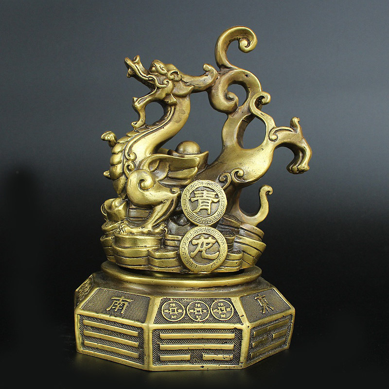 纯铜四神兽摆件铜青龙白虎朱雀铜玄武摆件家居办公室四方位神摆设