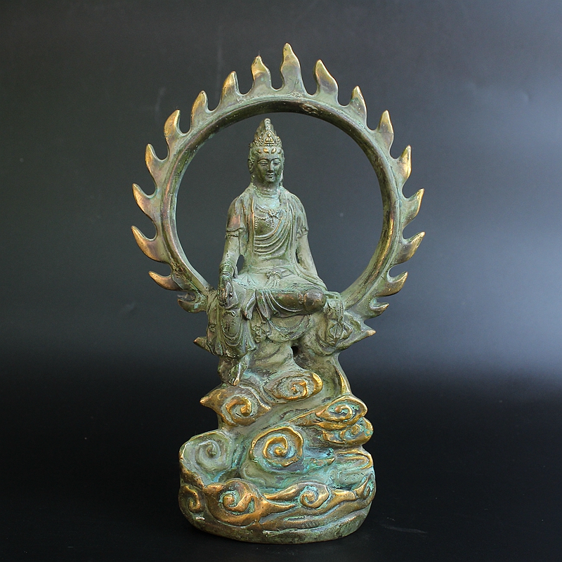 新款仿古青铜器纯铜观音倒流香炉家居室内茶道香薰摆件工艺品摆设