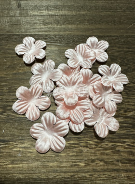 粉色缎布压花立体花瓣压皱花瓣婚纱礼服面料辅料DIY可定制任颜色