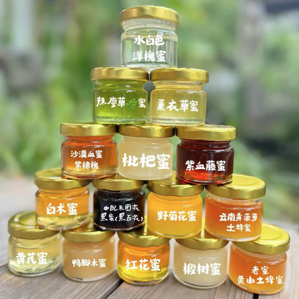 【全家福】mini15种珍惜蜂蜜试吃装/花香蜜香不重样/黑蜜/土蜂蜜