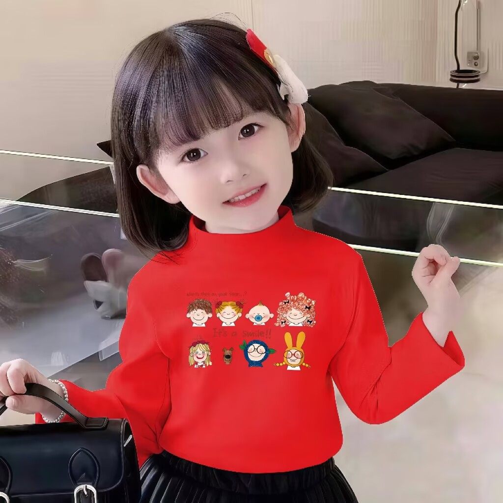 女童秋装T恤女宝长袖秋季打底衫2025新款小女孩网红洋气秋冬上衣