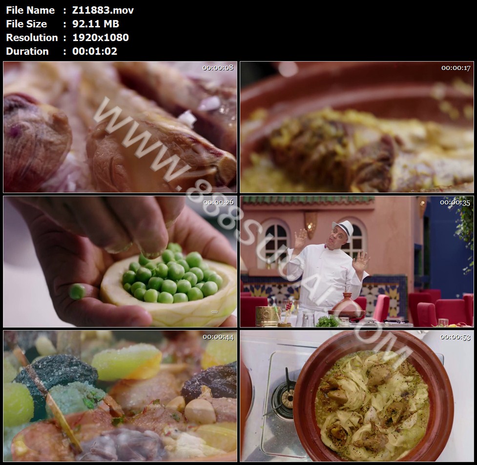 塔吉锅烹饪美食羊腿各式摩洛哥美食厨师笑脸高清实拍视频素材