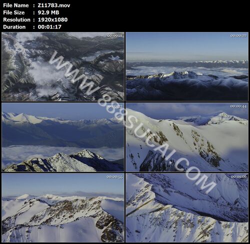 祁连山卫星影像三维穿梭祁连山山川山体雪景山峰高清实拍视频素材