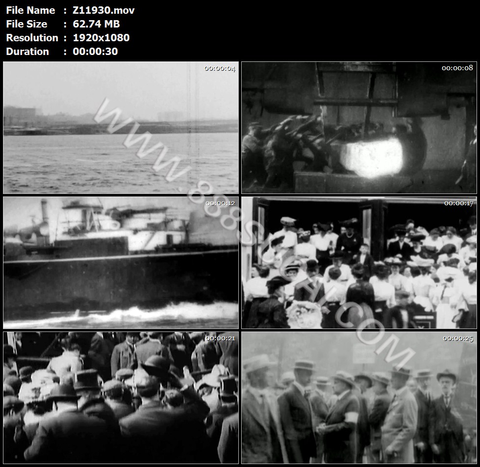 西方工业革命纺织冶炼蒸汽火车轮船繁华街头人流高清实拍视频素材