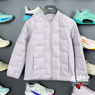 李宁2025冬季 女大童反光85%鸭绒锁温保暖短羽绒服YYMV022 新款