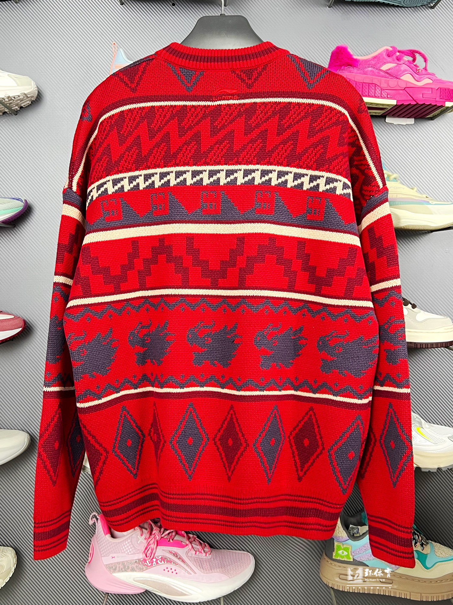 리 닝 니트 스웨터 2024 봄 신작 남성 스포츠 유행 풀오버 후드 스웨터 니트 스웨터 AMBU025