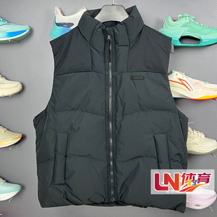 李宁马甲2025冬季 BADFIVE男子防泼水宽松鸭绒羽绒马甲AMRV029 新品
