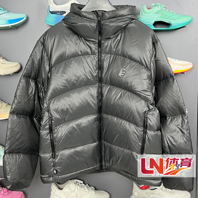 李宁羽绒服 2025冬季新品男子防泼水保暖宽松鸭绒短羽绒服AYMV501