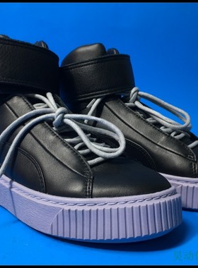 昊动  PUMA 彪马 高帮女子全白全黑厚底高帮休闲板鞋 364242-03