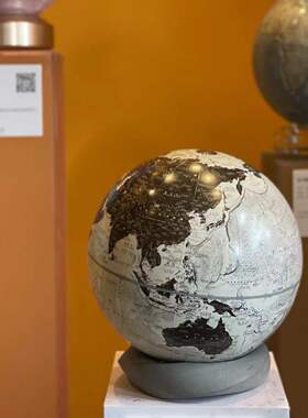 不打烊】云环水泥底座宏微地球仪客厅书房桌面装饰摆件开业送礼