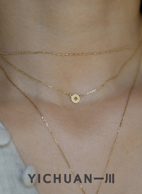 一川饰品18k黄金金币颈链