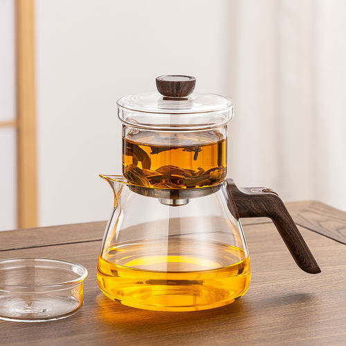 懒人泡茶新款磁吸一键过滤飘逸杯