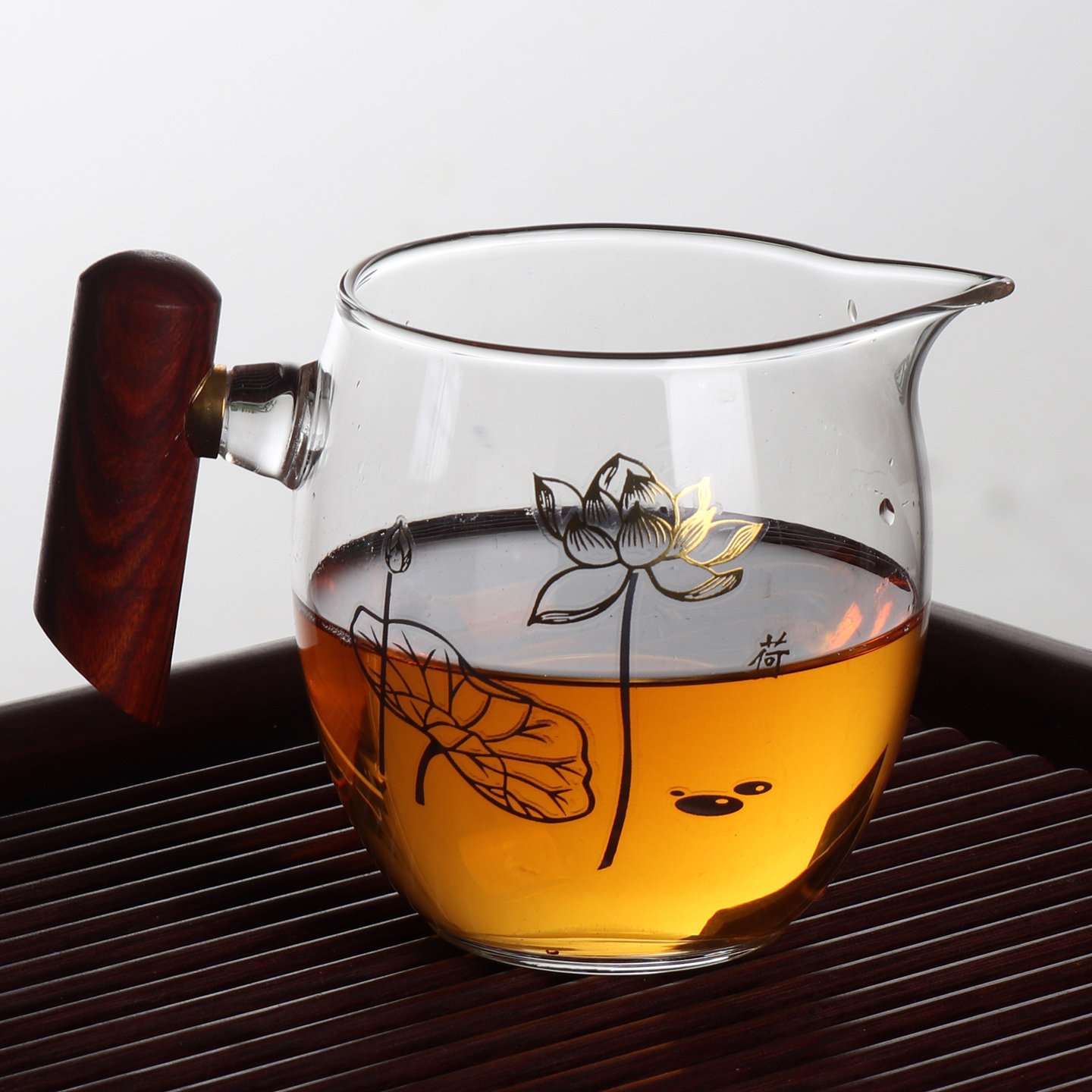 日式耐热玻璃公道杯分茶器茶海公杯匀杯分功夫茶道配件实木不烫手,餐饮具,公道杯,淘宝优惠券,粉丝福利购,淘宝优惠卷