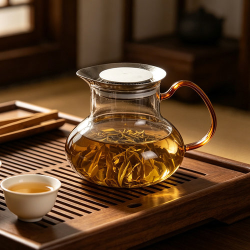 纯钛玻璃公道杯茶具套装