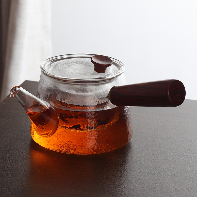 耐高温锤纹家用日式泡茶壶玻璃