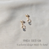 原创手作新中式 天然珍珠 琉璃耳环文艺复古风耳钉高级耳饰耳夹