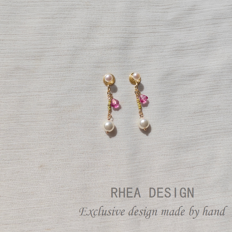 人造珍珠耳环女长款小众森系气质高级感耳饰无痛耳夹耳钉