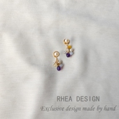 精致温柔轻复古玛瑙珍珠串珠耳夹耳环女原创设计耳饰