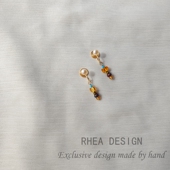 小巧款 撞色天然石吊坠修饰脸型无痛蚊香盘耳夹无耳洞女镀金防敏