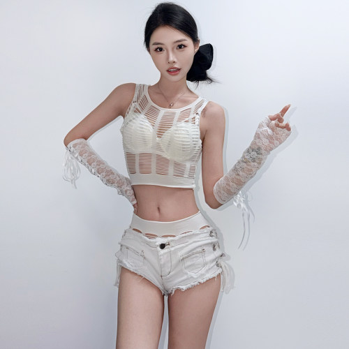 夜店DJ酒吧GOGO女演出服白色