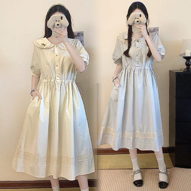 娃娃领超仙女森系连衣裙夏季新款学生收腰初恋清纯少女温柔茶歇裙
