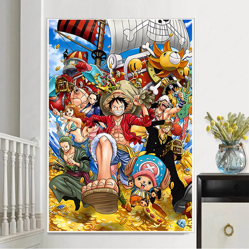 送男友竖版海贼王钻石画全钻客厅