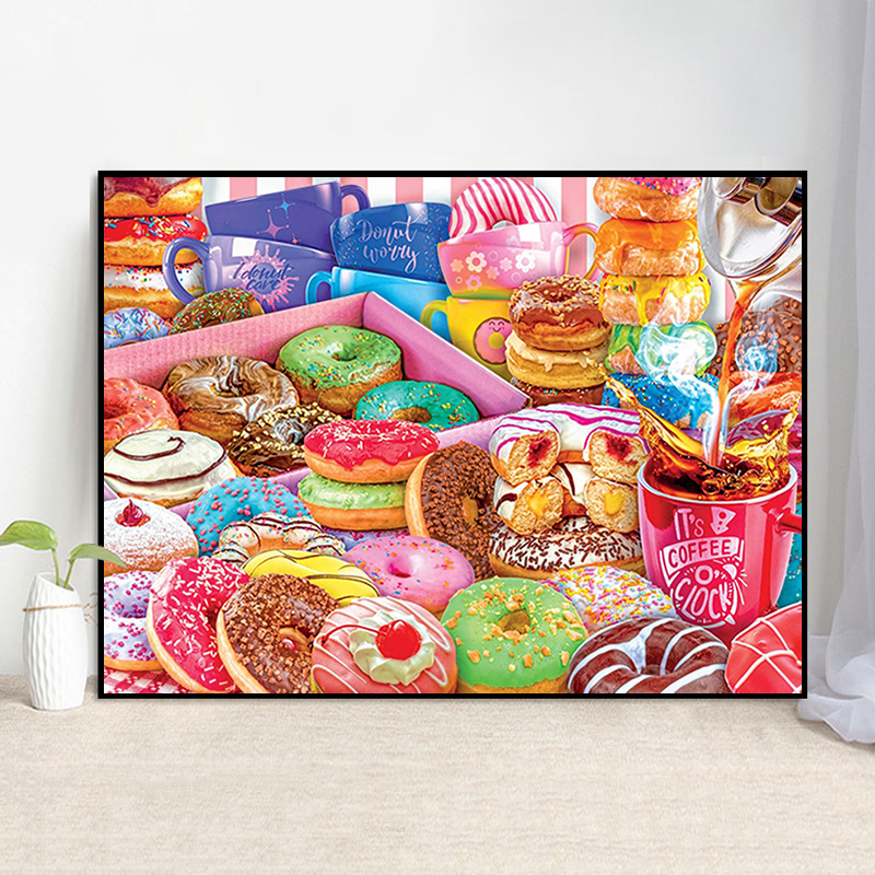 现代简约5d钻石画餐厅卧室甜甜圈