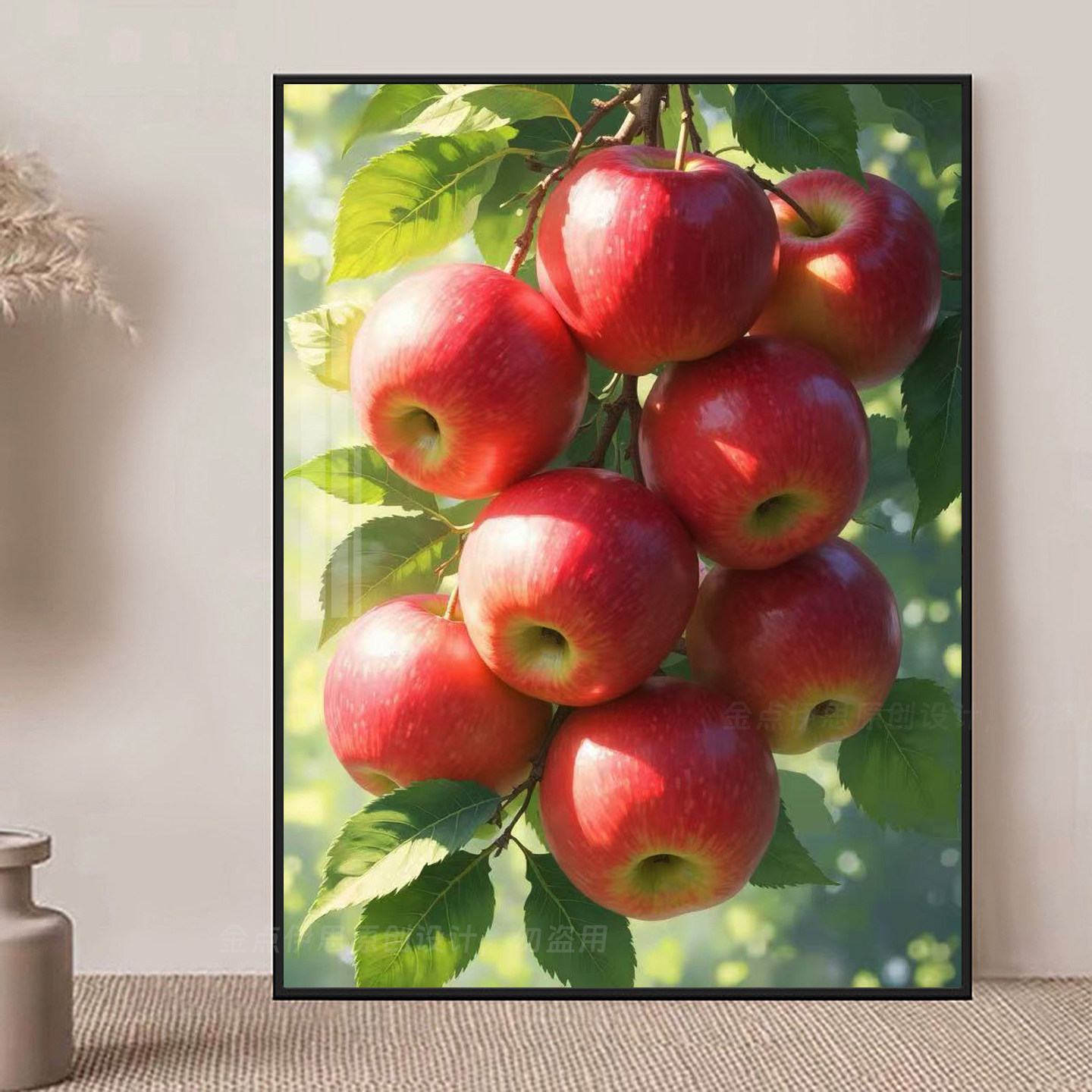 钻石画2026新款苹果手工5d点贴钻十字绣现代简约小幅客厅餐厅满钻