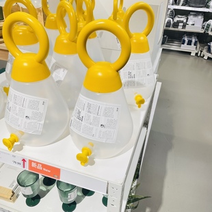 新品宜家 皮勒斯塔带龙头水罐透明黄色 4 公升手提冷水壶国内代购