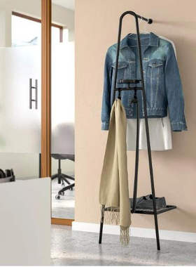 宜家艾佳奈斯 晒衣架带鞋子收纳空间，黑色，46x39x166 国内代购