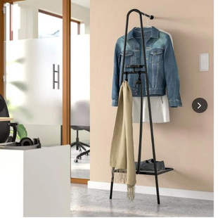 晒衣架带鞋 国内代购 子收纳空间 46x39x166 黑色 宜家艾佳奈斯