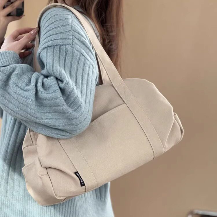 原创设计日韩文艺慵懒轻便手提单肩帆布腋下包休闲百搭学生托特包