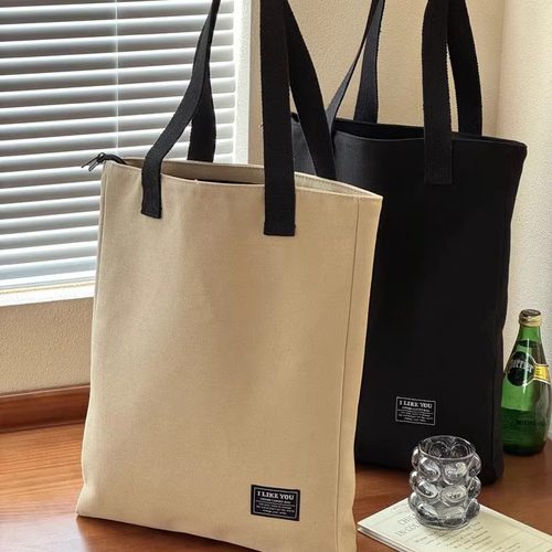 喜凡你帆布包文艺单肩手提