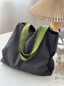 原创小众设计韩版 格纹纯棉帆布多层托特瑜伽袋文艺休闲单肩帆布包