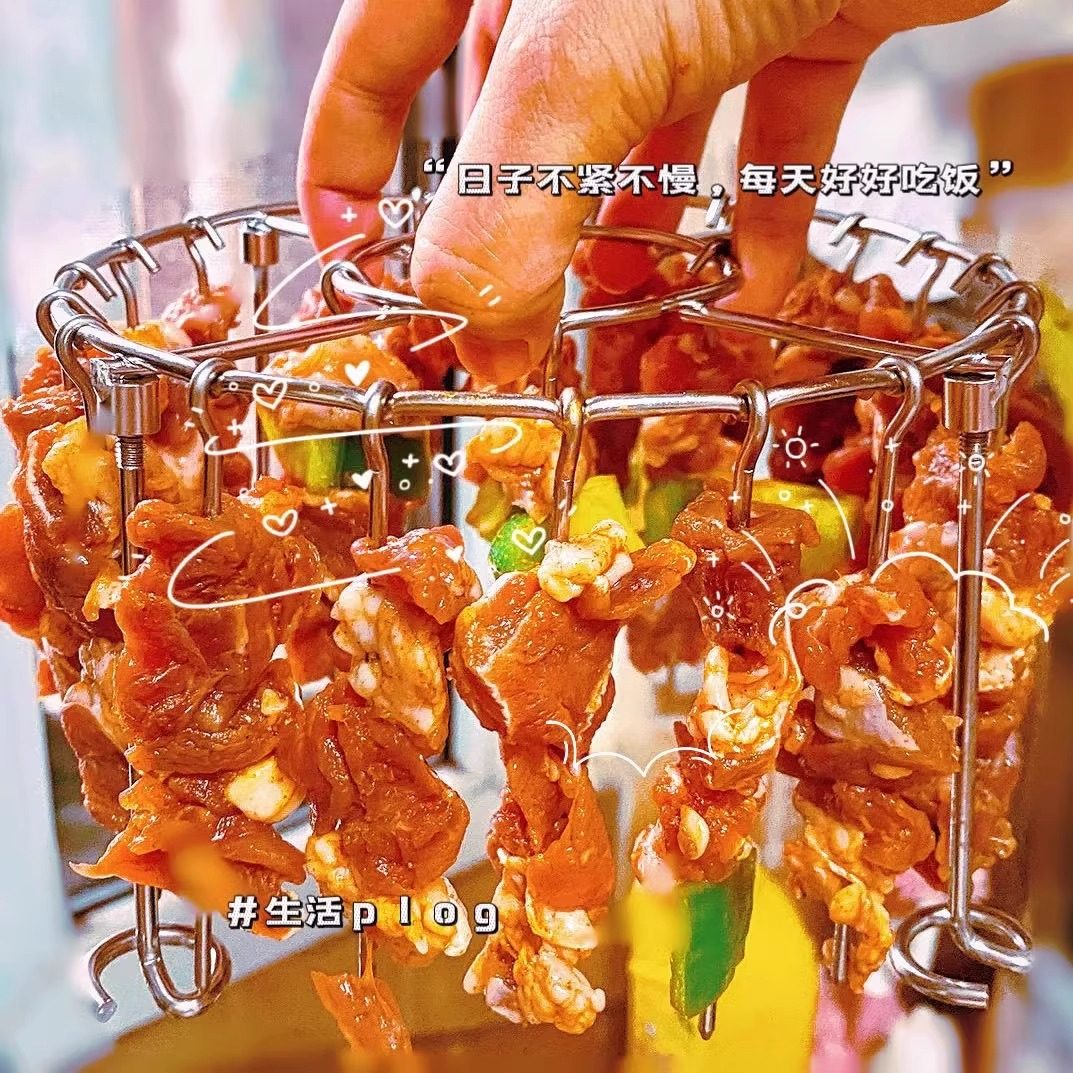 空气炸锅烤架家用304不锈钢立式烤签吊炉烤肉架肉串架烤串支架