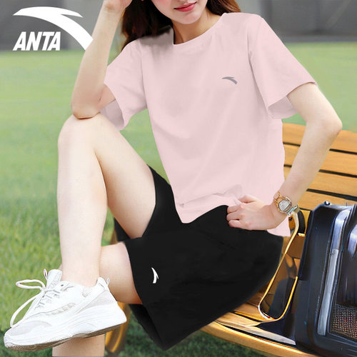 安踏女运动休闲冰丝速干套装