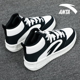 厚底皮面运动休闲鞋 2026新款 潮官方正品 男士 子 安踏男鞋 高帮鞋 板鞋