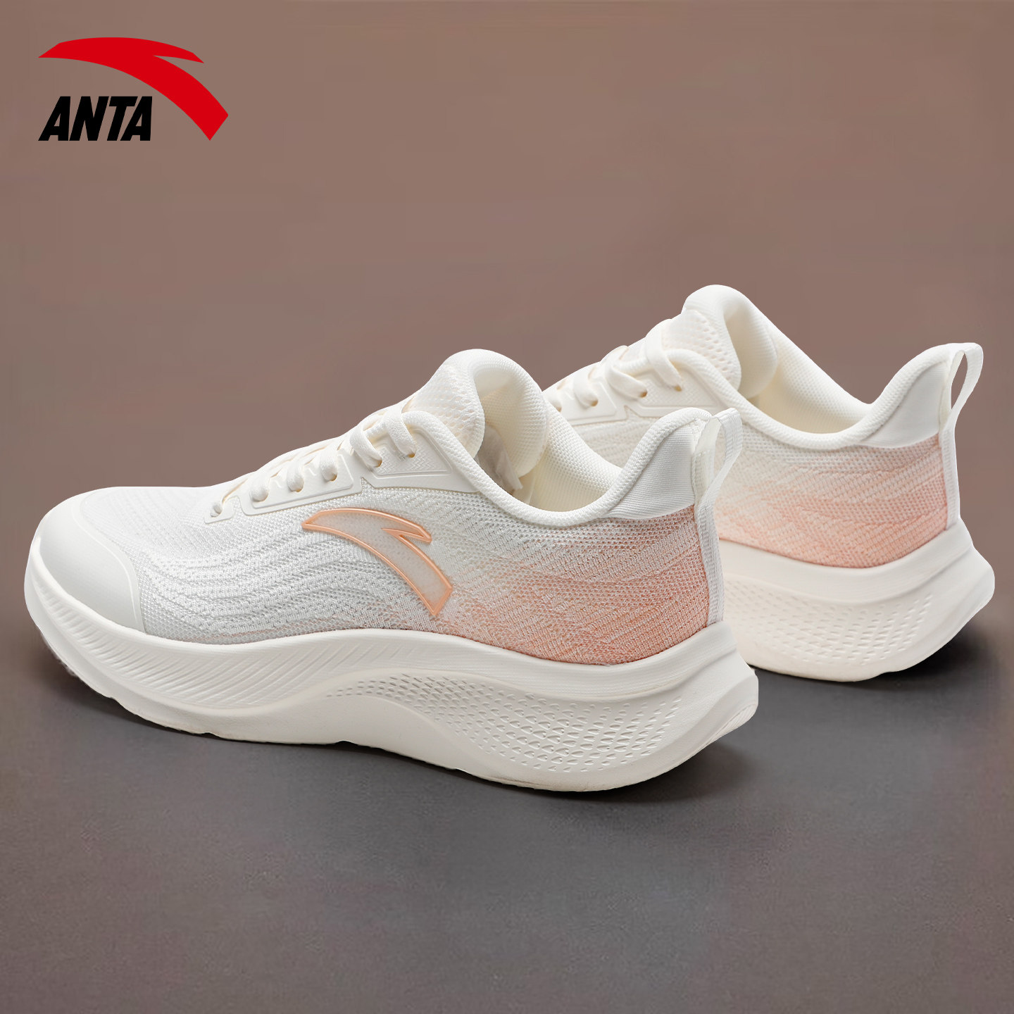 安踏漫步2丨女鞋跑步鞋2026新款一体飞织网面轻便透气运动鞋子女