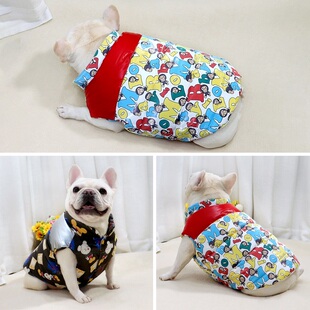 冬款法斗巴哥斗牛犬衣服防风保暖羽绒棉服胖狗博美短体马甲外套潮