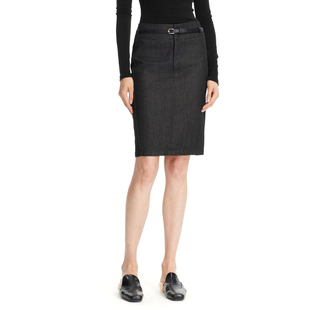 一步裙 黑色仿牛仔半身裙后开叉包臀裙铅笔裙修身 EMPTY PAGE