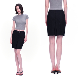 显瘦极简铅笔裙 黑色折纸造型双插袋半身裙修身 EMPTY PAGE